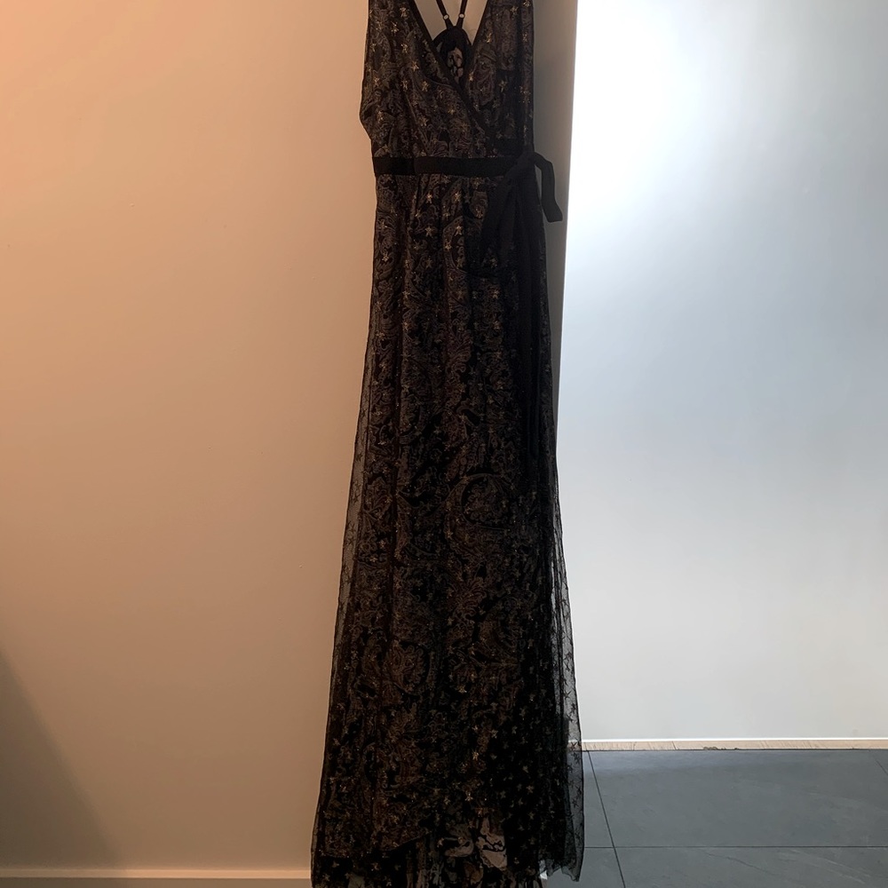 UO by Ecote Paisley wrap dress with star overlay